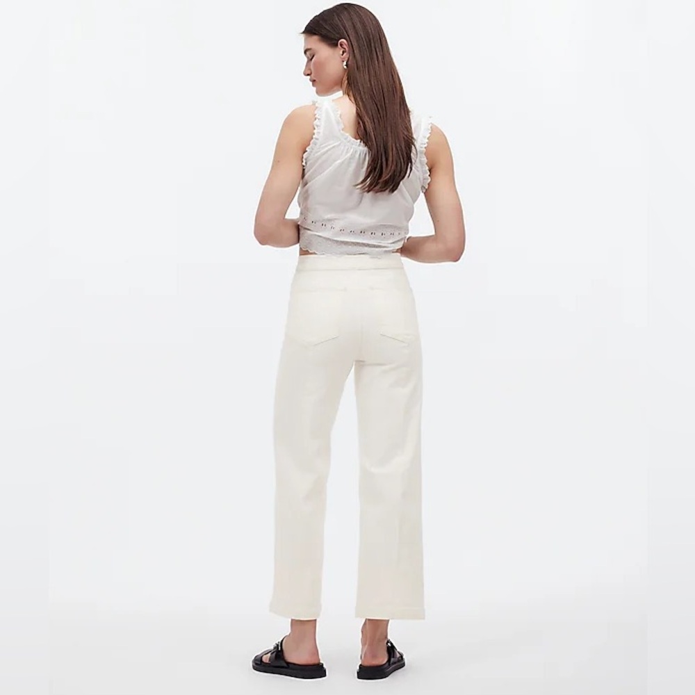 Madewell Cream Wide-Leg Jeans - Picture 4 of 13